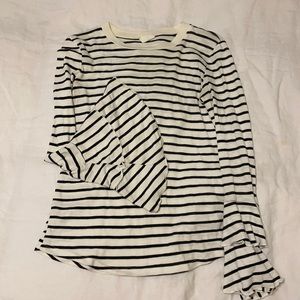 Striped bell sleeve top